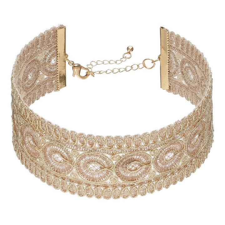 Lace Choker Necklace, Women's, Natural