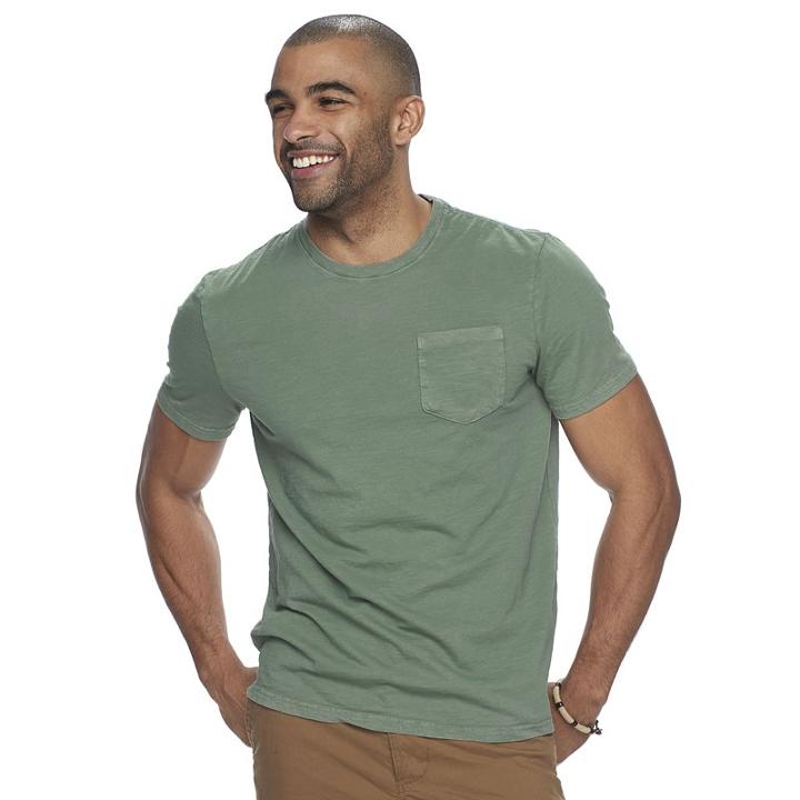 Men's Sonoma Goods For Life™ Classic-fit Slubbed Pocket Tee, Size: Xl, Dark Green