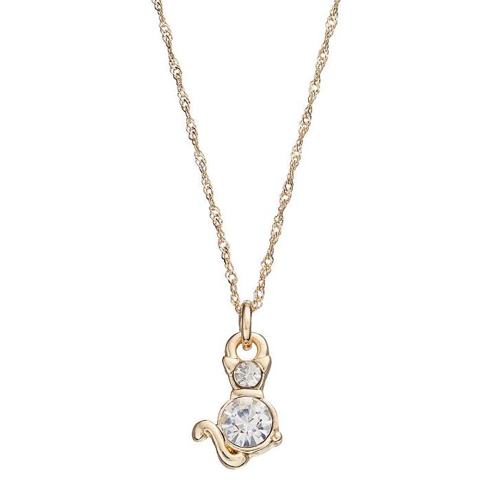 Lc Lauren Conrad Cat Pendant Necklace, Women's, Gold