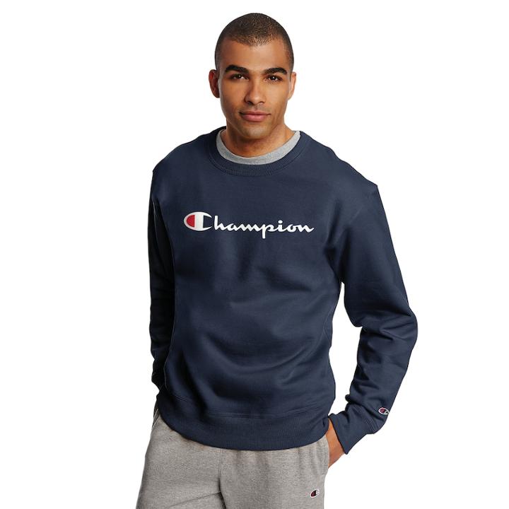 Men's Champion Logo Fleece, Size: Xl, Blue (navy)
