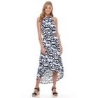 Women's Apt. 9&reg; Print High-low Maxi Dress, Size: Small, Med Blue