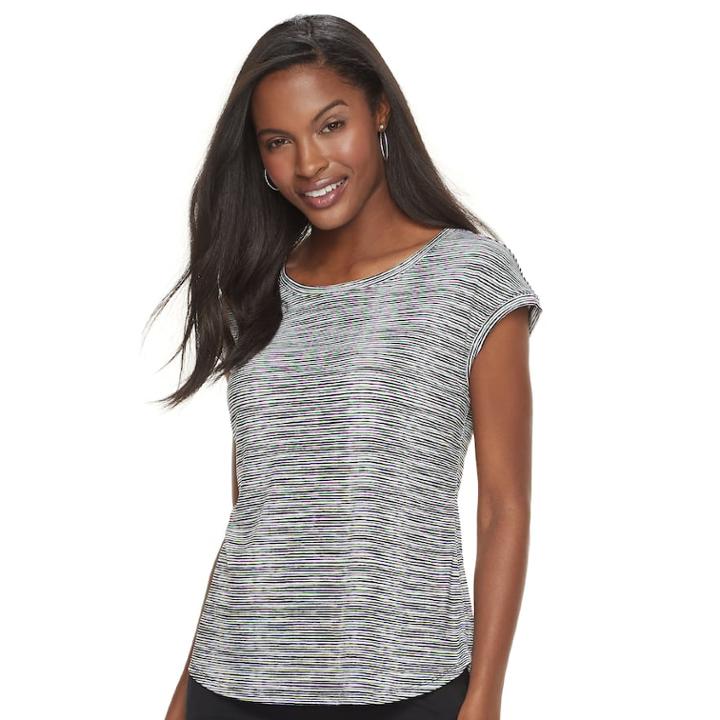 Women's Elle&trade; Printed Crepe Top, Size: Xl, Black