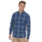 Men's Sonoma Goods For Life&trade; Flexwear Modern-fit Stretch Poplin Button-down Shirt, Size: Large, Dark Blue