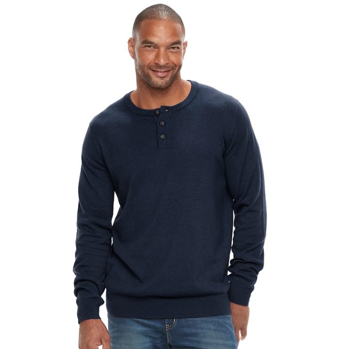 Big & Tall Sonoma Goods For Life&trade; Classic-fit Coolmax Henley, Men's, Size: 3xb, Dark Blue