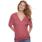 Women's Juicy Couture Dolman Knot-front Tee, Size: Xl, Dark Red