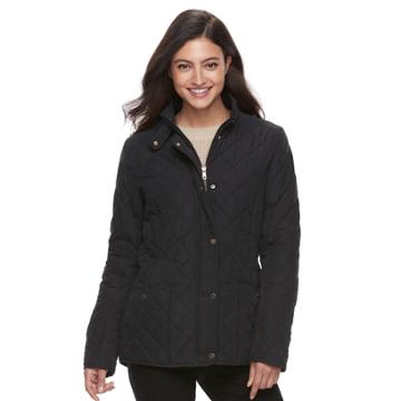 Women's Kc Collections Diamond Quilted Jacket, Size: Small, Black