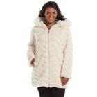 Plus Size Gallery Hooded Faux-fur Jacket, Women's, Size: 3xl, White
