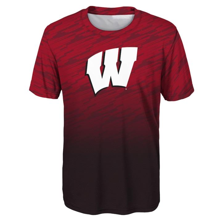 Boys 8-20 Wisconsin Badgers Propulsion Tee, Size: Xl 18-20, Dark Red