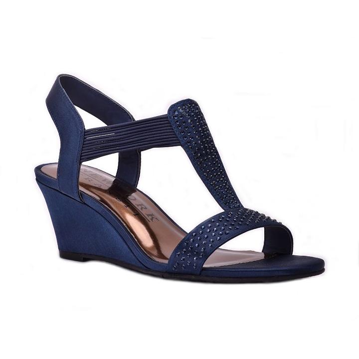 New York Transit Great Right 2 Women's Wedge Sandals, Size: Medium (11), Blue (navy)