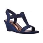 New York Transit Great Right 2 Women's Wedge Sandals, Size: Medium (11), Blue (navy)