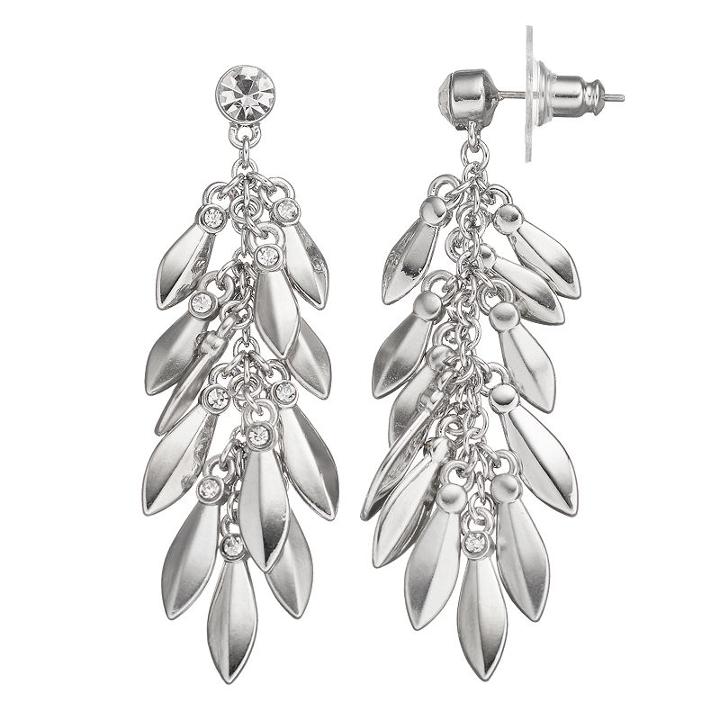 Simply Vera Vera Wang Marquise Fringe Nickel Free Drop Earrings, Women's, Silver