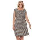 Plus Size Dana Buchman Printed Twist-front Dress, Women's, Size: 3xl, Lt Beige
