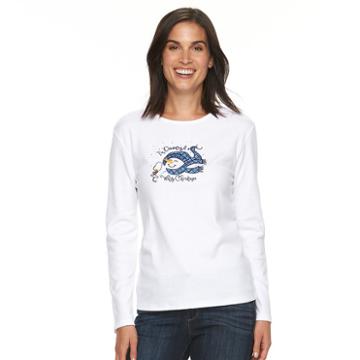 Women's Mccc Holiday Crewneck Tee, Size: Large, White