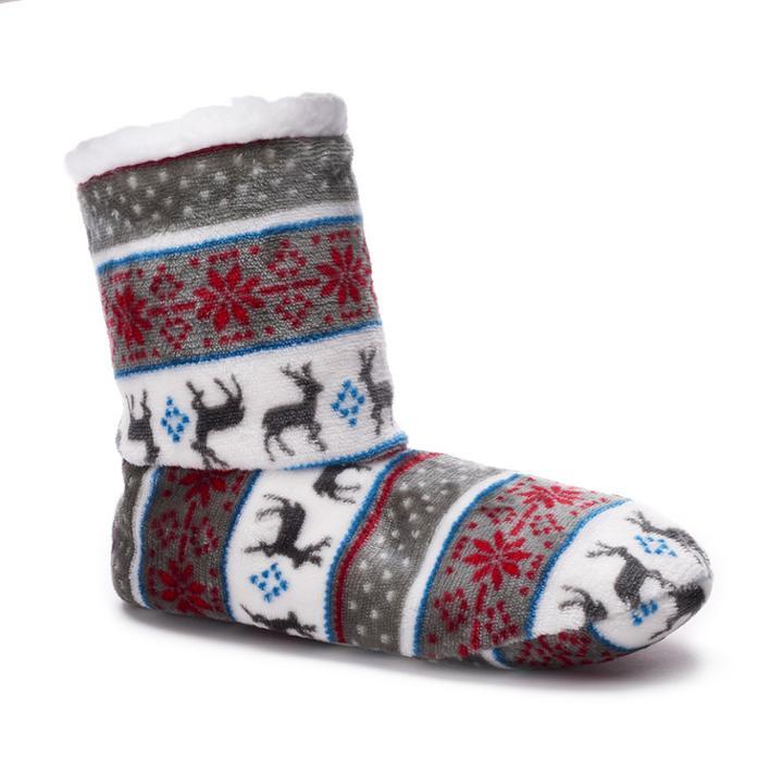 Women's Cuddl Duds Reindeer Fairisle Bootie Slippers, Size: M-l, Fair Isle