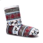 Women's Cuddl Duds Reindeer Fairisle Bootie Slippers, Size: M-l, Fair Isle