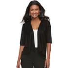 Women's Elle&trade; Mix-stitch Flyaway Cardigan, Size: Medium, Black