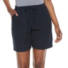 Women's Gloria Vanderbilt Lucy Sheeting Shorts, Size: Large, Blue (navy)