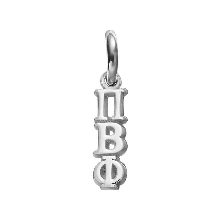 Logoart Pi Beta Phi Sterling Silver Sorority Charm, Women's, Grey