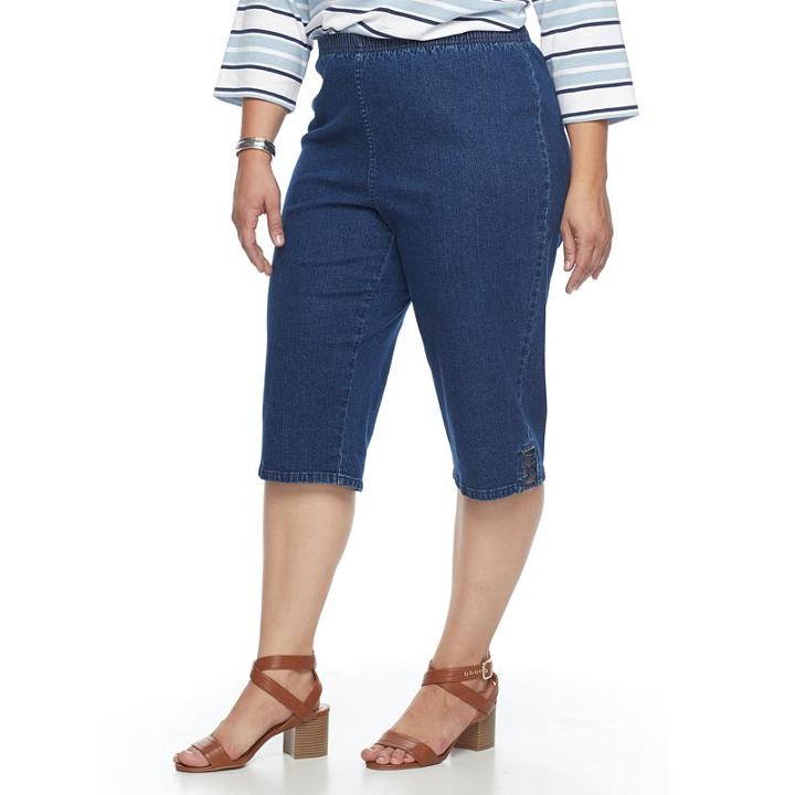 Plus Size Croft & Barrow&reg; Pull-on Capris, Women's, Size: 2 - Regular, Blue Other