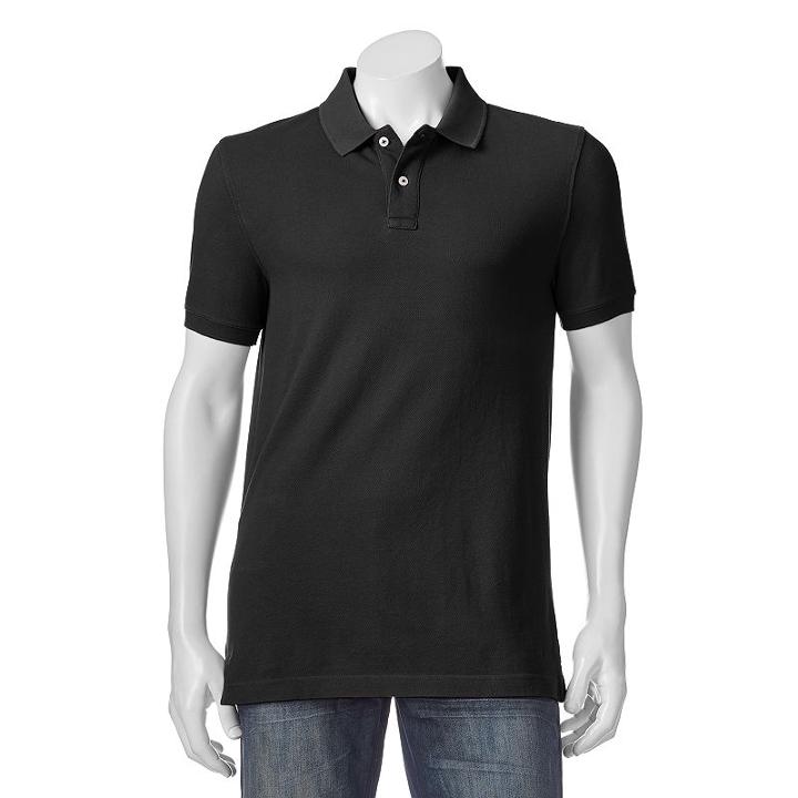 Big & Tall Sonoma Goods For Life™ Core Pique Polo, Men's, Size: M Tall, Black