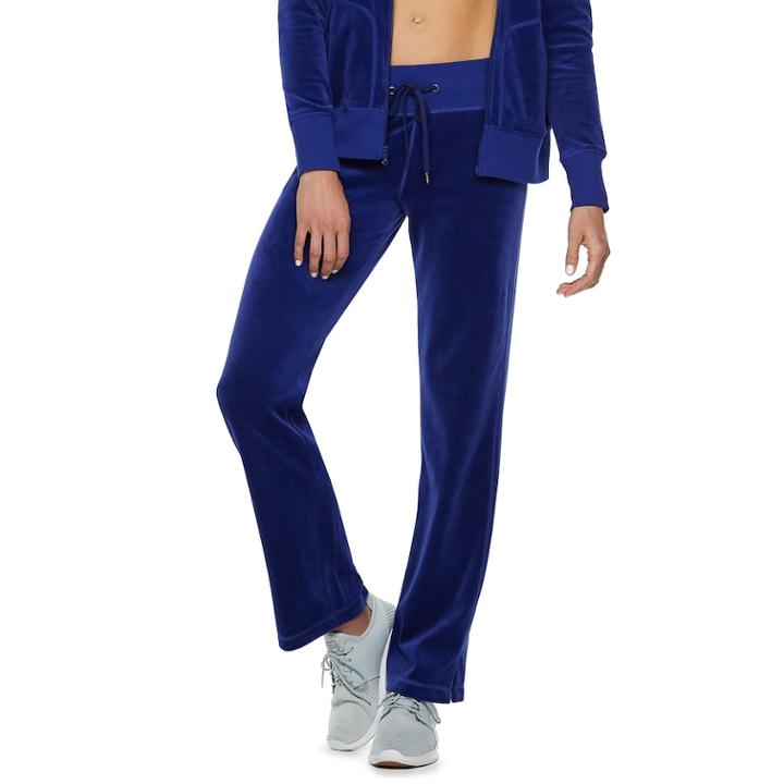 Women's Tek Gear&reg; Velour Mid-rise Sweatpants, Size: Medium, Dark Blue
