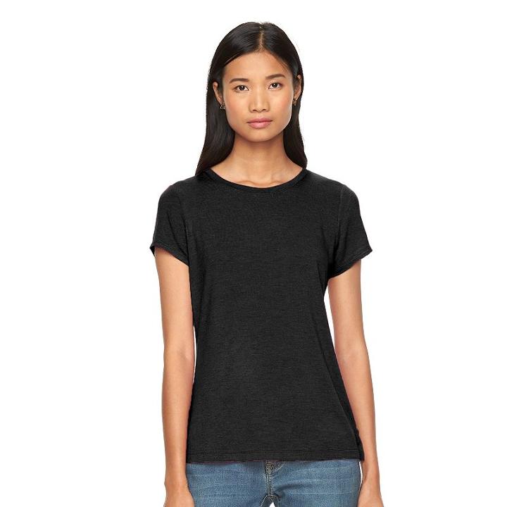 Women's Apt. 9&reg; Essential Crewneck Tee, Size: Xs, Black