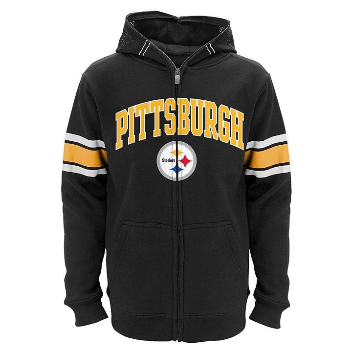 Boys 8-20 Pittsburgh Steelers Helmet Hoodie, Boy's, Size: Xl(18/20), Black