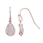 Lc Lauren Conrad Runway Collection Cubic Zirconia Crackle Teardrop Earrings, Women's, White