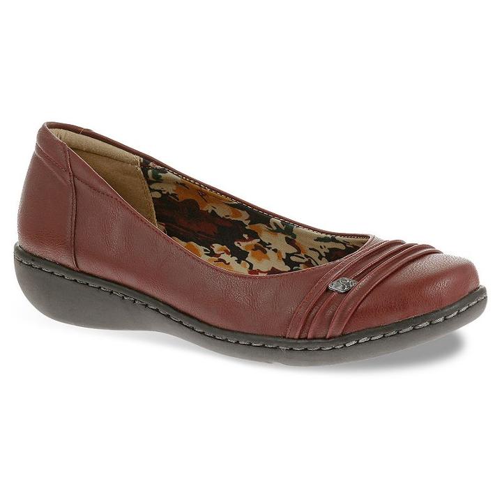 Soft Style By Hush Puppies Jordyn Women's Pleated Wedge Flats, Size: Medium (6.5), Dark Red