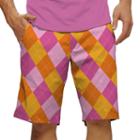 Men's Loudmouth Raspberry Surebet Golf Shorts, Size: 32, Brt Pink