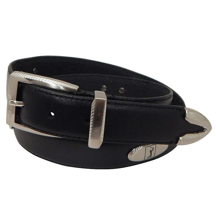 Men's Pga Tour Etched-accent Leather Golf Belt, Size: 34, Black