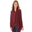 Women's Apt. 9&reg; Button Wrap Top, Size: Large, Dark Red