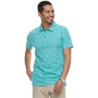 Men's Marc Anthony Slim-fit Shadow Dye Marled Polo, Size: Large, Turquoise/blue (turq/aqua)