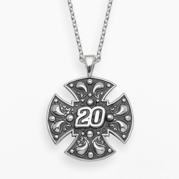 Insignia Collection Nascar Matt Kenseth Sterling Silver 20 Maltese Cross Pendant, Adult Unisex, Size: 18, Grey