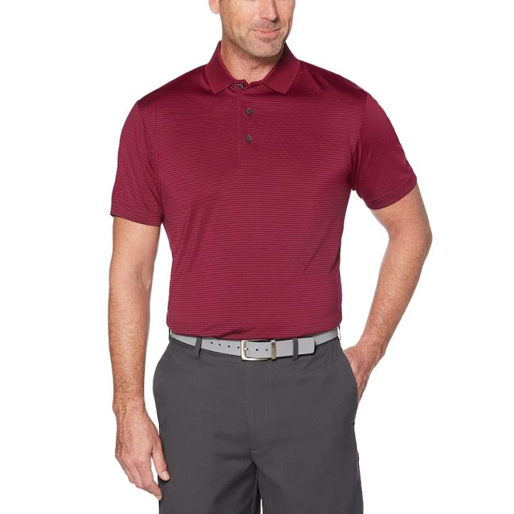 Men's Grand Slam Off Course Championship Striped Golf Polo, Size: Medium, Purple