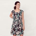 Women's Lc Lauren Conrad Pleated Shift Dress, Size: Xxl, Blue (navy)