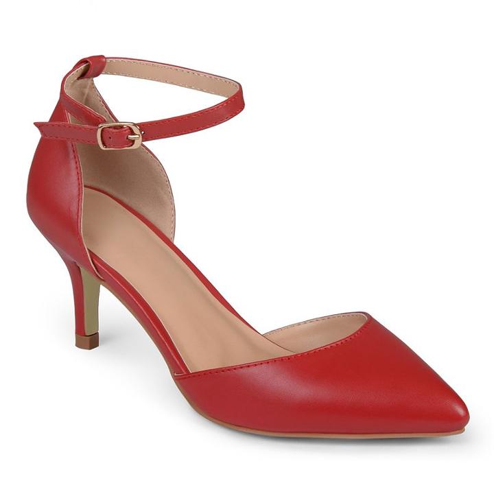 Journee Collection Ike Women's Akle Strap High-heels, Girl's, Size: 7, Red
