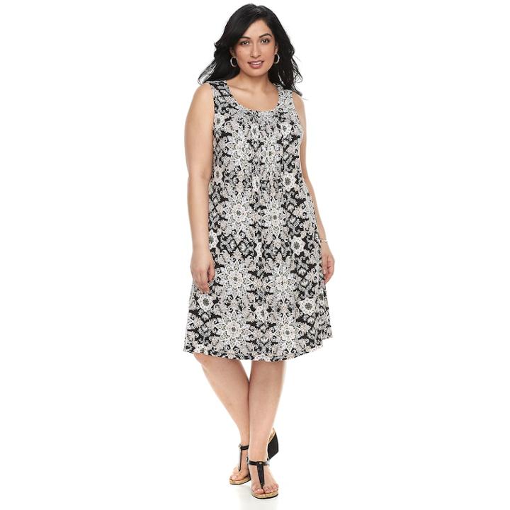 Plus Size Croft & Barrow&reg; Pintuck Sleeveless Dress, Women's, Size: 3xl, Oxford