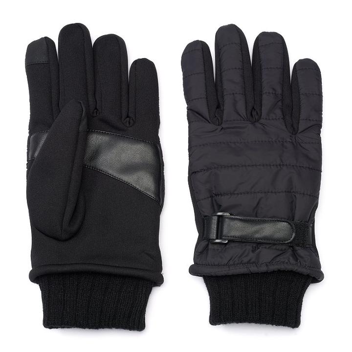 Men's Apt. 9&reg; Quilted Driving Gloves, Size: L/xl, Black