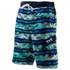 Men's Tyr Paint-striped Swim Trunks, Size: Large, Blue (navy)