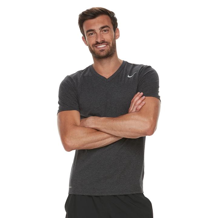 Men's Nike Dry V-neck Tee, Size: Xxl, Med Grey