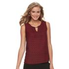 Women's Dana Buchman Metal Accent Sleeveless Top, Size: Large, Dark Red