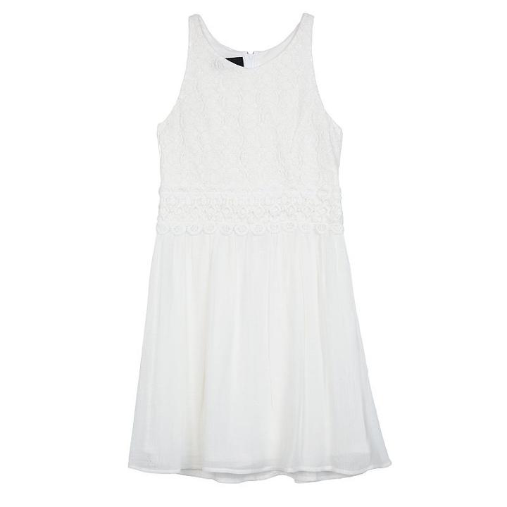 Girls 7-16 Iz Amy Byer Crochet Lace Gauze Skirt Dress, Girl's, Size: 8, White Oth