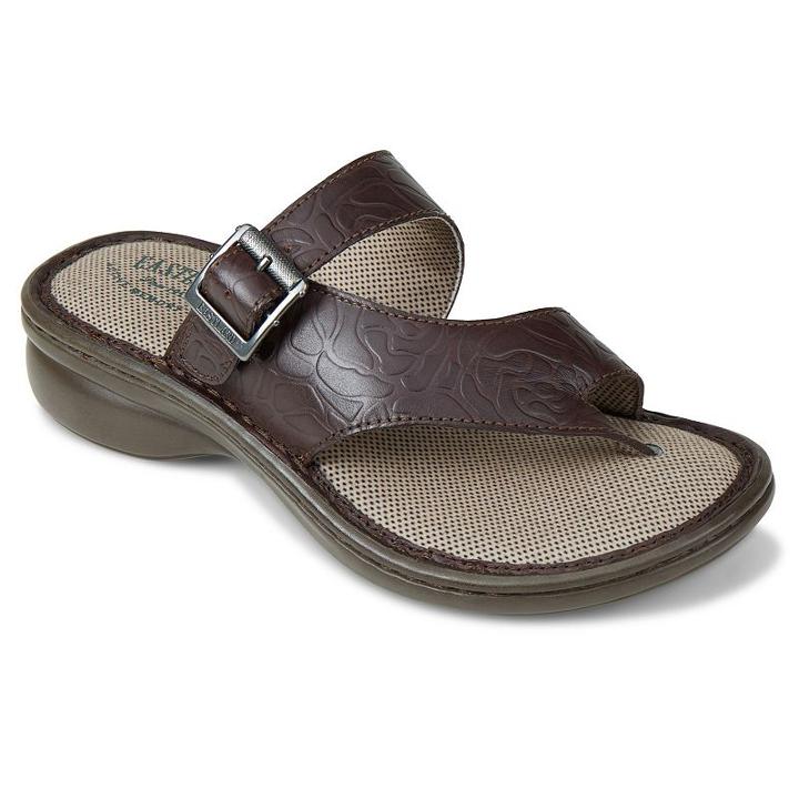 Eastland Townsend Women's Thong Wedge Sandals, Size: Medium (9), Dark Brown
