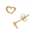 Itsy Bitsy 10k Gold-over-silver Openwork Heart Stud Earrings, Women's, Yellow