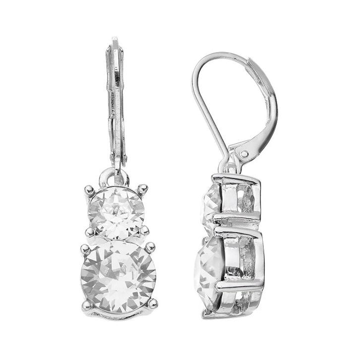 Dana Buchman Double Drop Earrings, Women's, White
