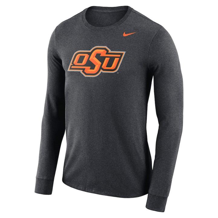 Men's Nike Oklahoma State Cowboys Dri-fit Logo Tee, Size: Large, Char