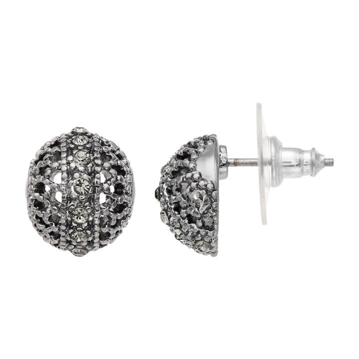 Simply Vera Vera Wang Simulated Crystal Filigree Button Stud Earrings, Women's, Black