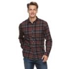 Men's Apt. 9&reg; Brushed Flannel Button-down Shirt, Size: Large, Dark Red