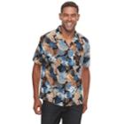 Men's Croft & Barrow&reg; Short Sleeve Crosshatch Button-down Shirt, Size: Medium, Dark Blue